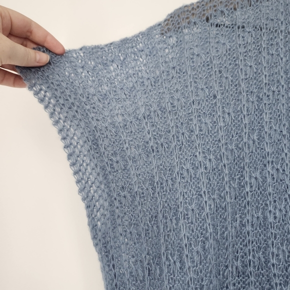 Specialty House Fashion Womens Kimono Wrap Sweater Size S/M Light Blue Dainty - Picture 7 of 8